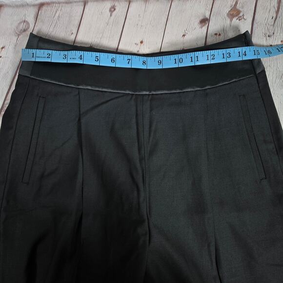 J. Crew Collection wide-leg trouser pant in tuxedo wool Black 4 NWT - Picture 9 of 16